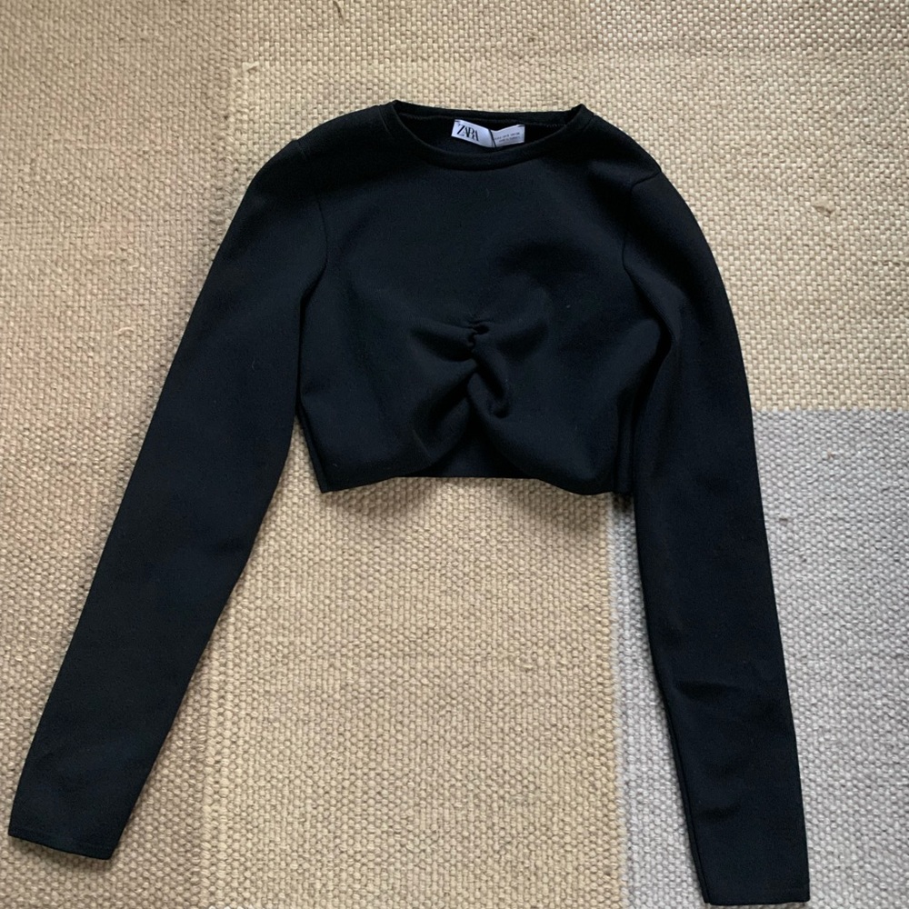 Zara black crop top